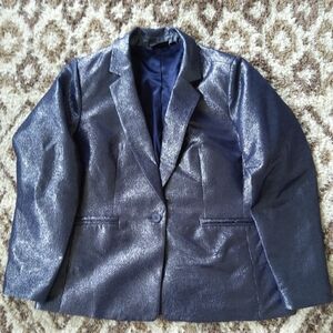 Joan Rivers Blue Blazer Classic Notched Lapel